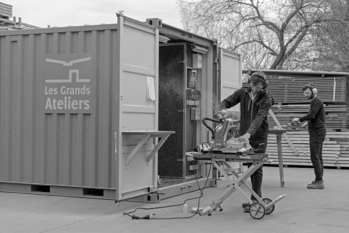 Container atelier mobile pour projet d'architecture